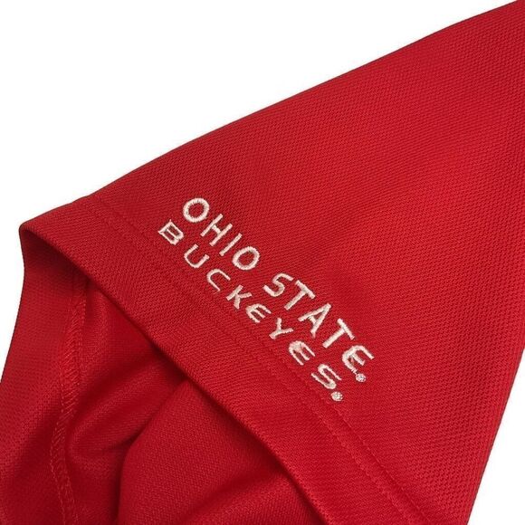 Starter Ohio State Buckeyes Polo Shirt Men's Large Red White - Picture 5 of 8